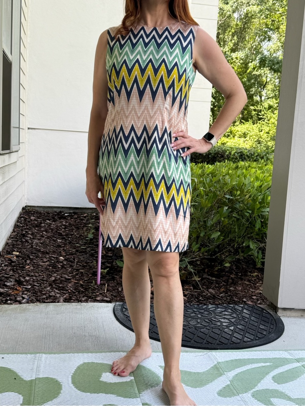 M Missoni Chevron Print Sleeveless Shift Dress IT 44 US 8